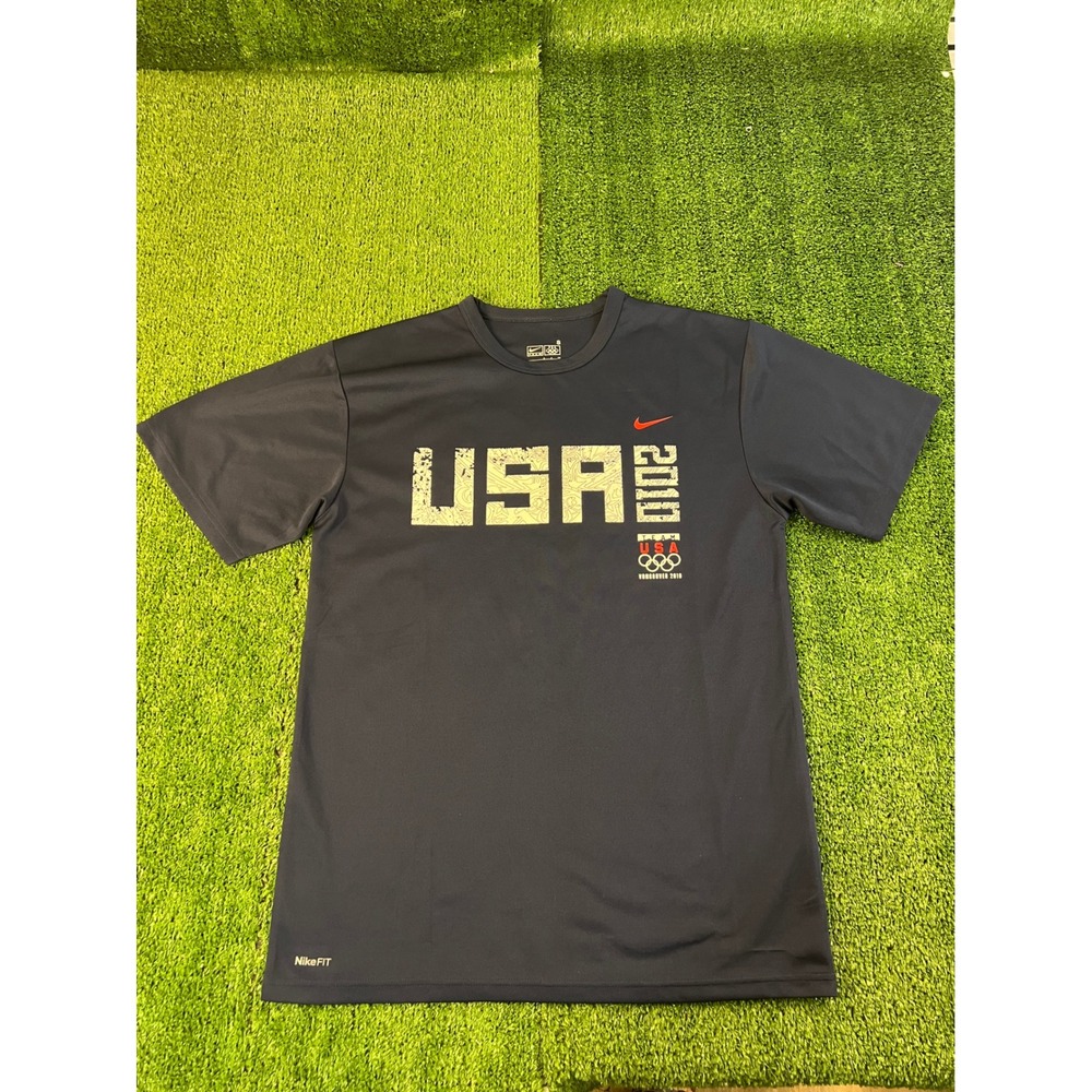 Nike Mens Team USA Vancouver 2010 Olympics Navy Blue Graphic T-Shirt Small SM